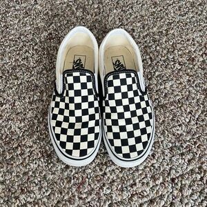 Vans Black and White Checkered Slip-On Sneakers